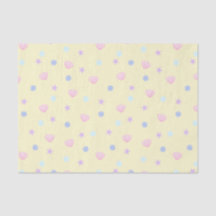 Cute Pastel Seashells and Pearls in Lemon Chiffon