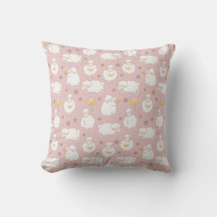 Cute Pastel Sheep Pattern Lamb baby Throw Pillow
