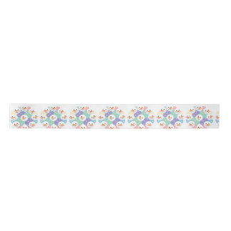 Cute Pastel Snowman Heads Seamless Satin Ribbon