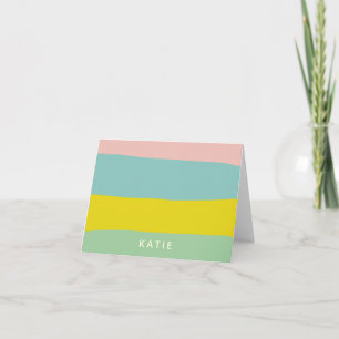 Cute Pastel Stripes Stationery Nom Personnalisé