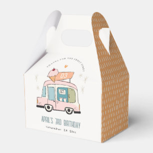 Cute Pastel Sweet Time Ice Cream Truck Birthday Favor Box
