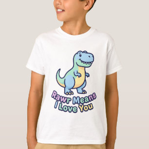 Cute Pastel T-Rex Dinosaur Rawr Means  T-Shirt