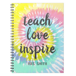 Cute Pastel Tie Dye Teacher Appreciation Notebook
