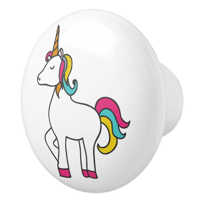 Cute Pastel Unicorn Ceramic Knob (Right)