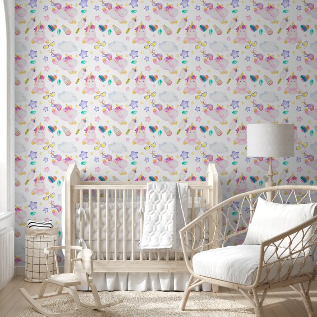 Cute Pastel Unicorn Pattern - Kids / Nursery Wallpaper (Kids)
