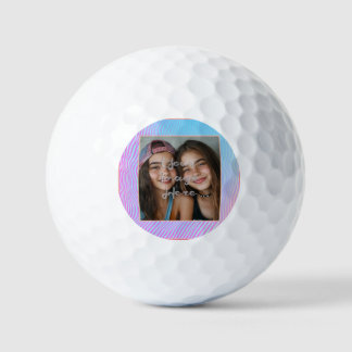 Cute Pastel Vaporwave Stripe Photo Border Golf Balls