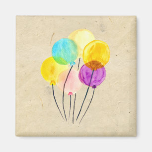 Cute pastel watercolor balloons magnet
