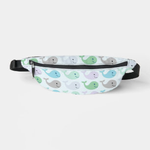 Cute Pastel Whale Pattern Fanny Pack