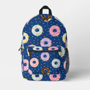 Cute pastry bakery shop Sprinkles Doughnuts patter Printed Backpack