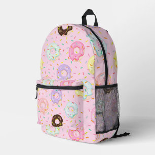 Cute pastry bakery shop Sprinkles Doughnuts patter Printed Backpack