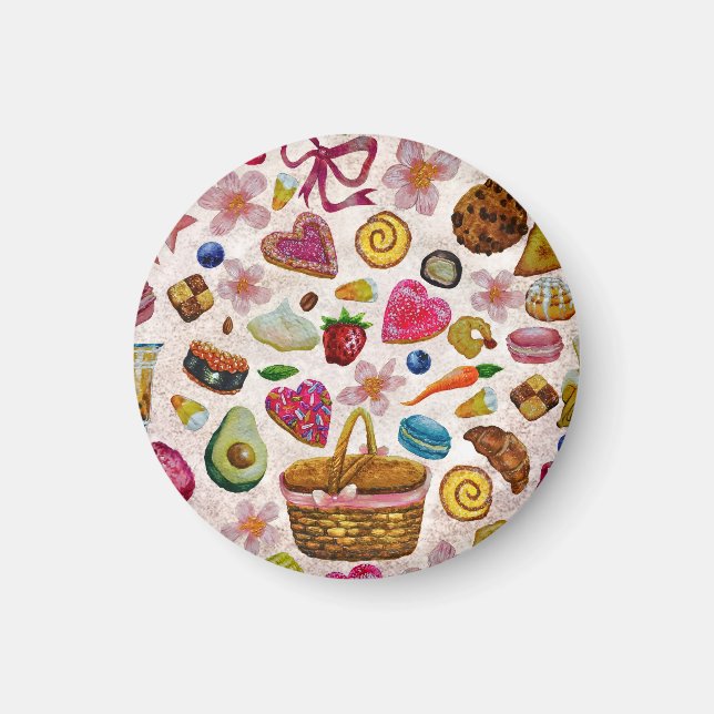 Cute Pastry Confections Sweets Magnet (Front)