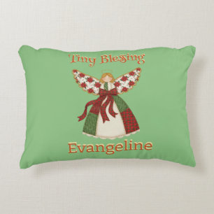 Cute Patchwork Angel – Personalized Baby Accent Pillow