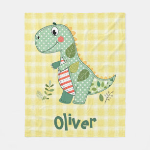 Cute Patchwork Baby Dinosaur Fleece Blanket
