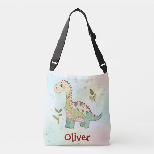 Cute Patchwork Dinosaur Crossbody Bag (Front)
