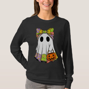 Cute Patchwork Ghost with Pumpkin Basket T-Shirt