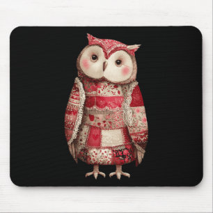 Cute Patchwork Owl Quilting Lover Valentine Mouse Pad