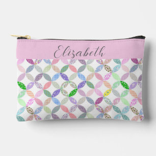 Cute Patchwork Quilting Themed Custom Project Accessory Pouch