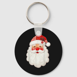 Cute Patchwork Santa Claus Christmas Xmas Men Wome Keychain