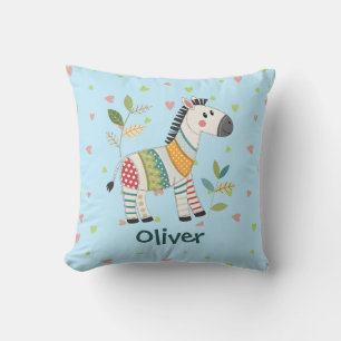 Cute Patchwork Zebra Throw Pillow