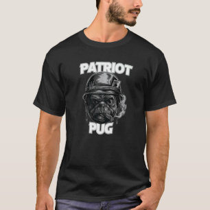 Cute Patriot Pug Soldier Dog T-Shirt