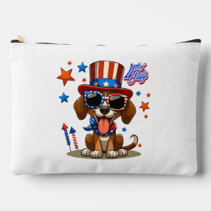 Cute, patriotic 4th of July dog/puppy Accessory Pouch