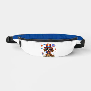 Cute, patriotic 4th of July dog/puppy Fanny Pack