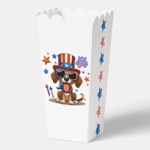 Cute, patriotic 4th of July dog/puppy Favor Box