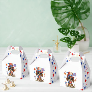 Cute, patriotic 4th of July dog/puppy Favor Box