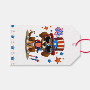 Cute, patriotic 4th of July dog/puppy Gift Tags