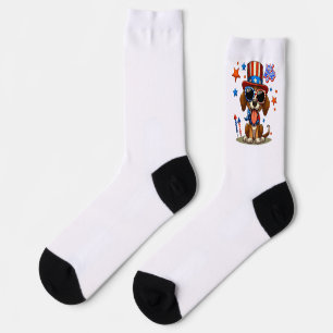 Cute, patriotic 4th of July dog/puppy Socks