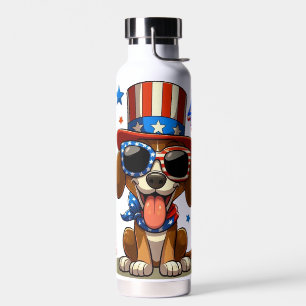 Cute, patriotic 4th of  July dog/puppy Water Bottle