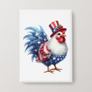 Cute Patriotic Chicken with American Flag