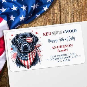 Cute Patriotic Dog 4th Of July Return Address Label