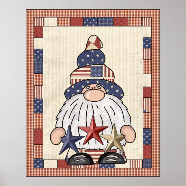 cute Patriotic gnome lovers  Poster (Front)