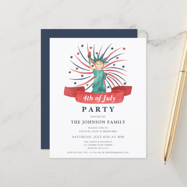 Cute Patriotic Red White And Blue 4th of July (Front/Back In Situ)