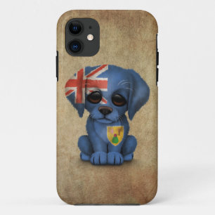 Cute Patriotic Turks and Caicos Puppy Dog, Rough iPhone 11 Case