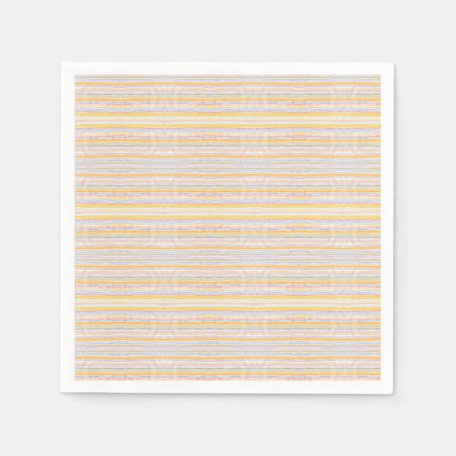 Cute Pattern Colourful Stripes Blue Orange Napkin (Front)