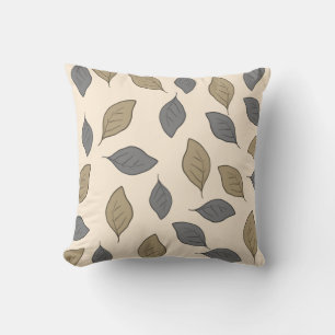 Cute pattern leaves throw pillow