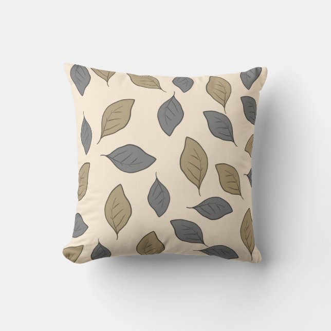 Cute pattern leaves throw pillow (Front)