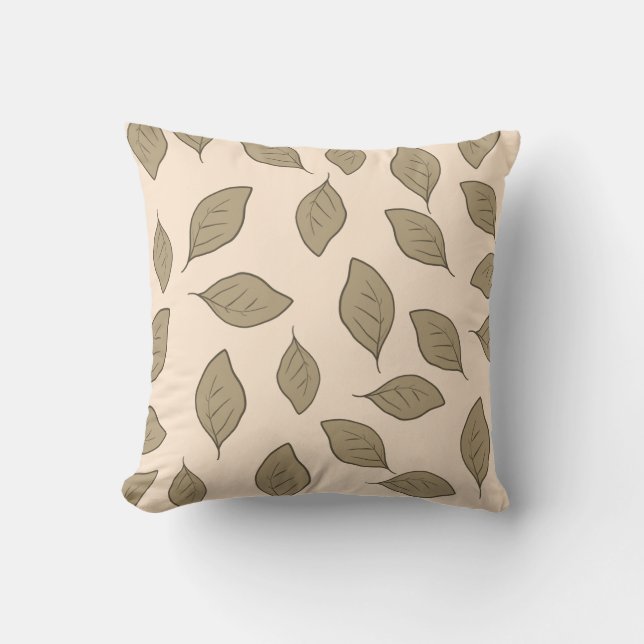Cute pattern leaves   throw pillow (Front)