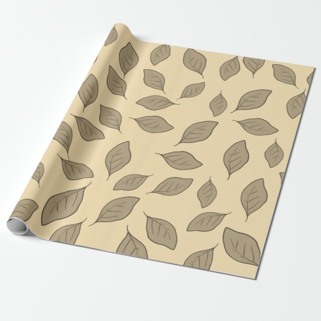Cute pattern leaves wrapping paper (Unrolled)