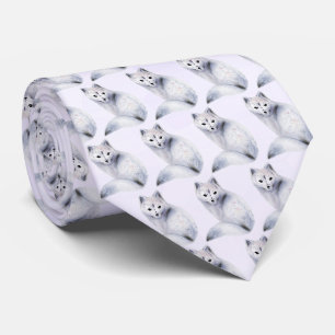 Cute Pattern - Nordic Fox with Floral Markings Tie