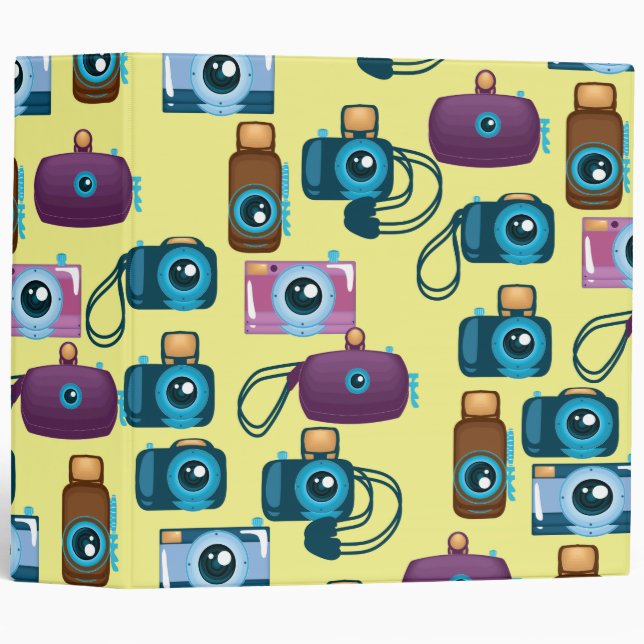 Cute Pattern of Cameras Binder (Front/Spine)