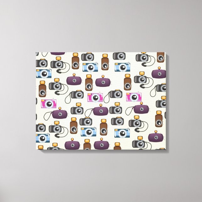 Cute Pattern of Cameras Canvas Print (Front)