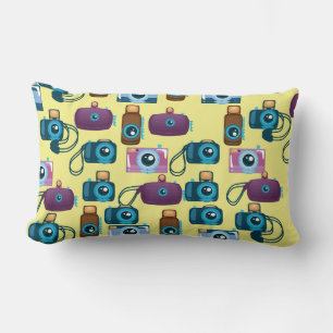 Cute Pattern of Cameras Lumbar Pillow
