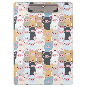 Cute Pattern of Pigs Clipboard