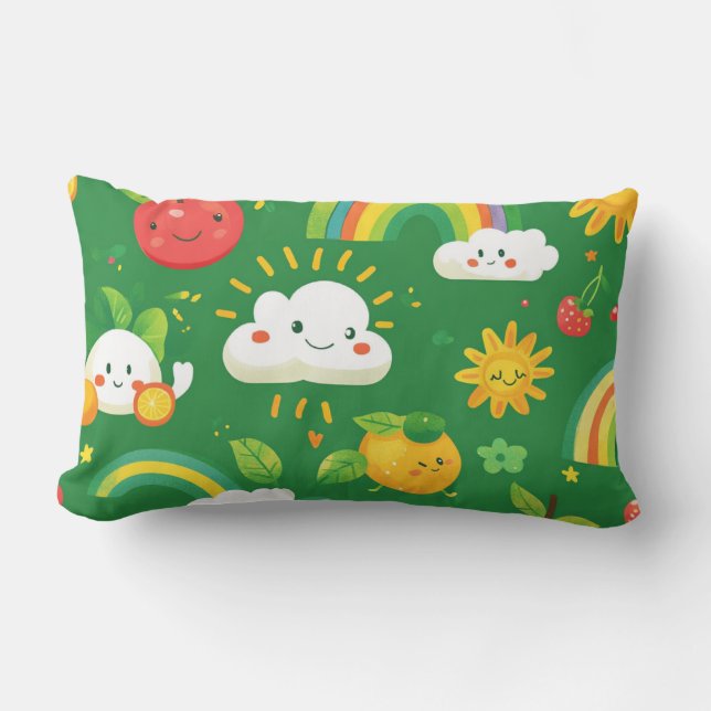 cute pattern theme lumbar pillow (Front)