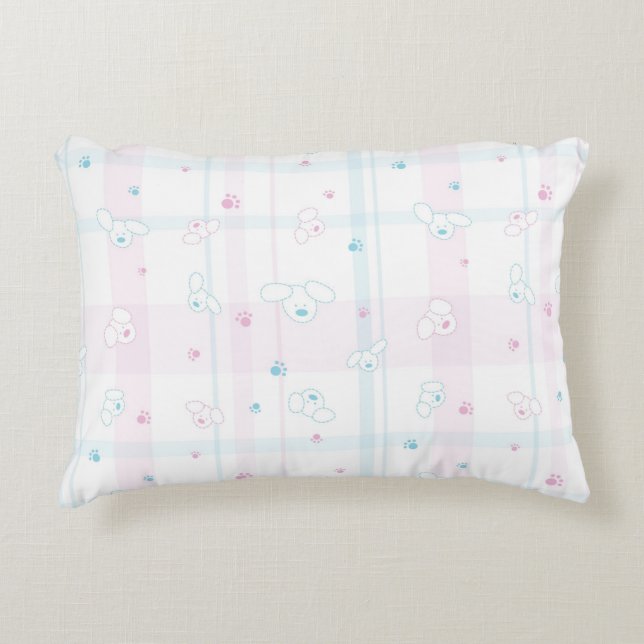 Cute pattern with dogs accent pillow (Front)