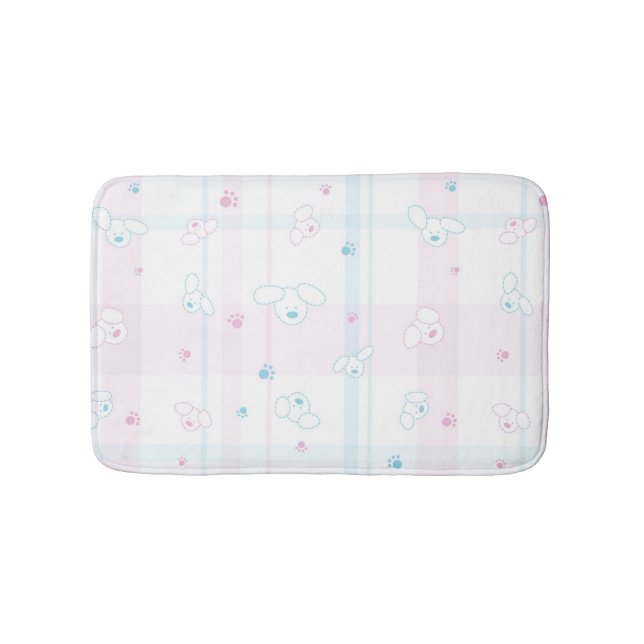 Cute pattern with dogs bath mat (Front)