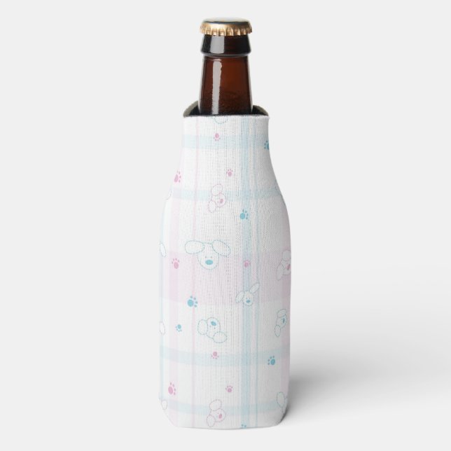 Cute pattern with dogs bottle cooler (Bottle Front)